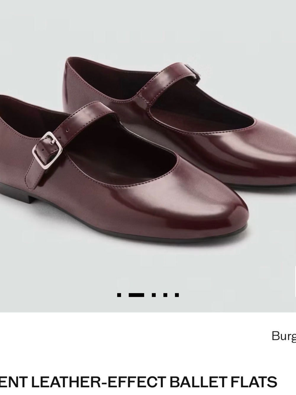 Mango Patent Mary Jane Flats in Burgundy